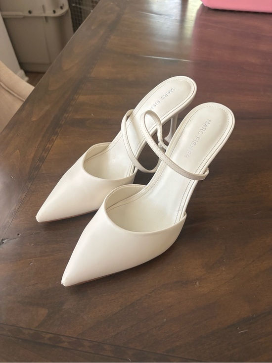 Marc Fisher Shoes - Marc Fisher Cream Pointed-Toe Slingback Heels
